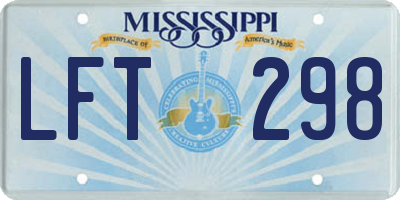 MS license plate LFT298