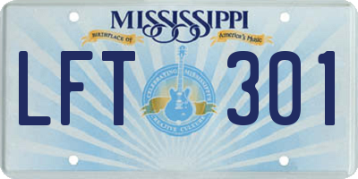 MS license plate LFT301