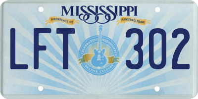MS license plate LFT302