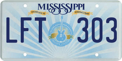 MS license plate LFT303