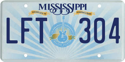MS license plate LFT304