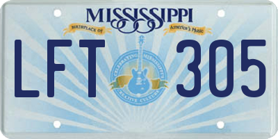 MS license plate LFT305