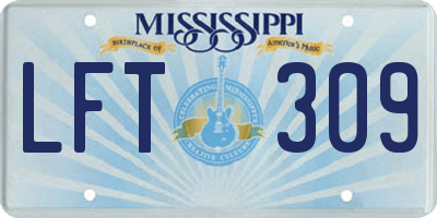 MS license plate LFT309