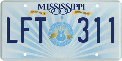 MS license plate LFT311