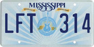MS license plate LFT314