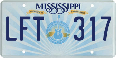 MS license plate LFT317