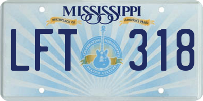 MS license plate LFT318