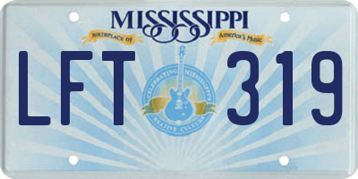 MS license plate LFT319