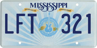 MS license plate LFT321