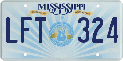 MS license plate LFT324