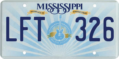 MS license plate LFT326