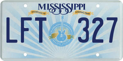 MS license plate LFT327