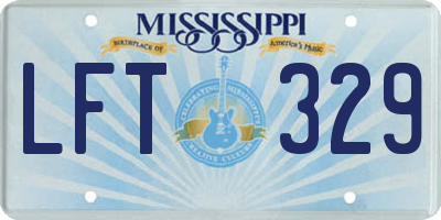 MS license plate LFT329