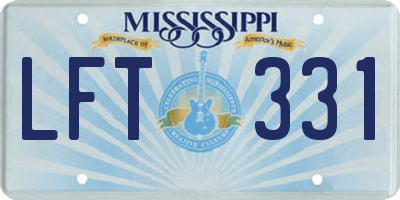 MS license plate LFT331