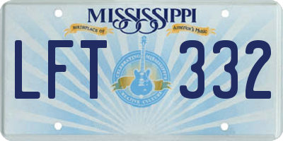 MS license plate LFT332