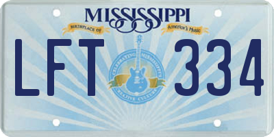 MS license plate LFT334
