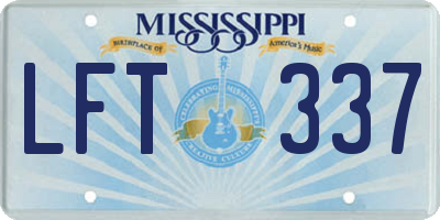 MS license plate LFT337