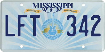 MS license plate LFT342