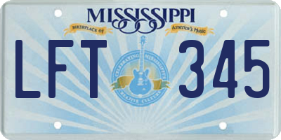 MS license plate LFT345