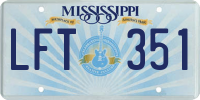 MS license plate LFT351