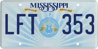 MS license plate LFT353
