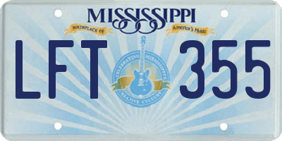 MS license plate LFT355
