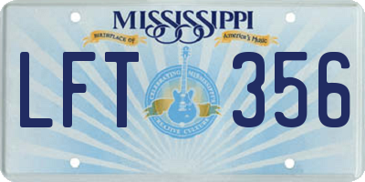 MS license plate LFT356