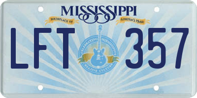 MS license plate LFT357