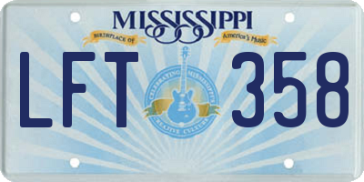 MS license plate LFT358