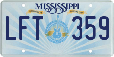 MS license plate LFT359