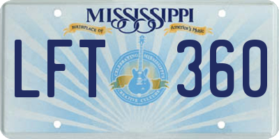 MS license plate LFT360