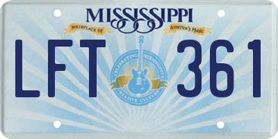 MS license plate LFT361