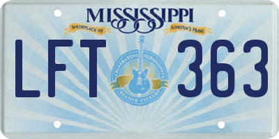 MS license plate LFT363