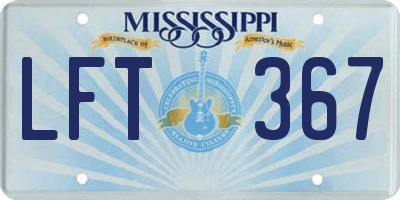 MS license plate LFT367