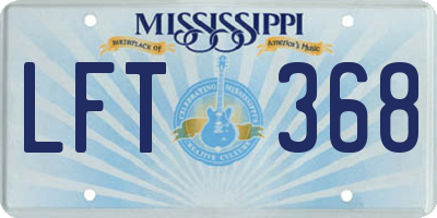 MS license plate LFT368