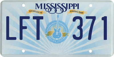 MS license plate LFT371