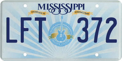 MS license plate LFT372