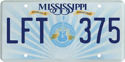 MS license plate LFT375