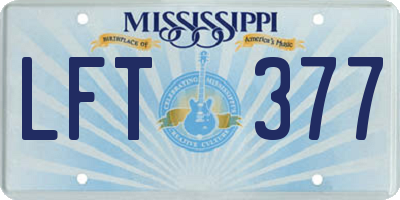 MS license plate LFT377