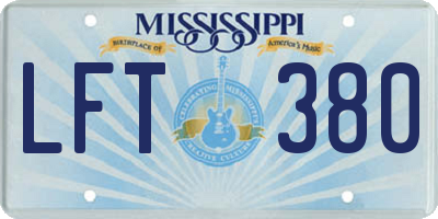 MS license plate LFT380
