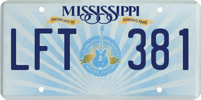 MS license plate LFT381
