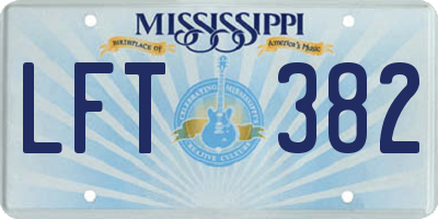 MS license plate LFT382