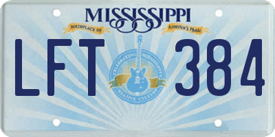 MS license plate LFT384