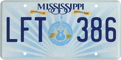 MS license plate LFT386