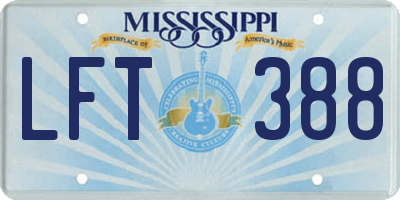 MS license plate LFT388