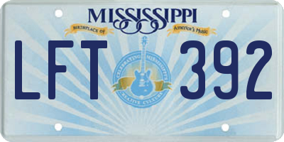 MS license plate LFT392