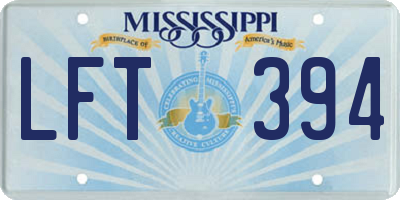 MS license plate LFT394