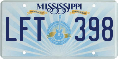 MS license plate LFT398