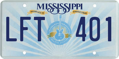 MS license plate LFT401