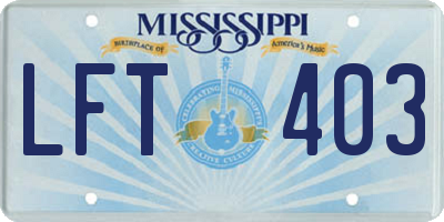 MS license plate LFT403